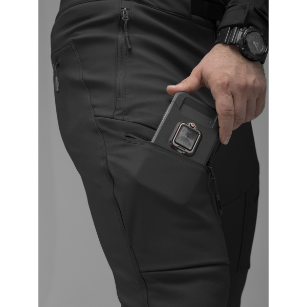 Брюки карго тактичні Softshell BEZET Techwear чорний -