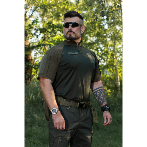 КОМПЛЕКТ (ФУТБОЛКА ТАКТИЧНА БОЙОВА BEZET COMBAT ХАКІ, БРЮКИ КАРГО ТАКТИЧНІ BEZET ONYX ХАКІ) -