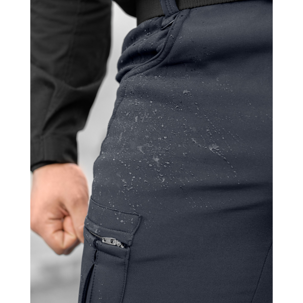 Зимові брюки карго тактичні Softshell BEZET Ешелон синій -
