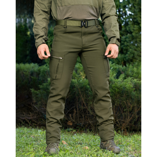 Зимові брюки карго тактичні Softshell BEZET Ешелон хакі -