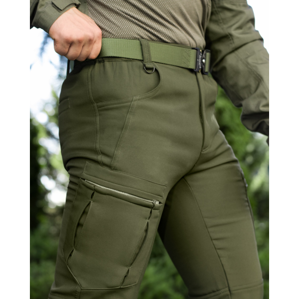 Зимові брюки карго тактичні Softshell BEZET Ешелон хакі -
