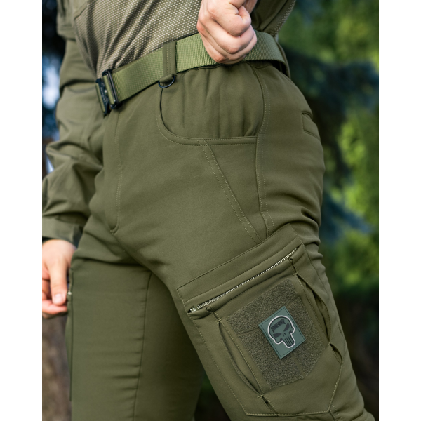 Зимові брюки карго тактичні Softshell BEZET Ешелон хакі -
