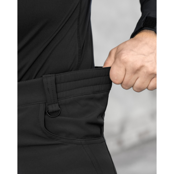 Зимові брюки карго тактичні Softshell BEZET Ешелон чорні -