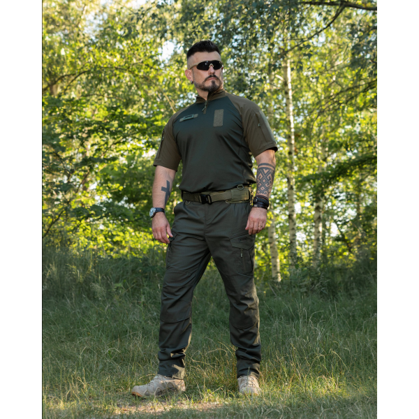 КОМПЛЕКТ (ФУТБОЛКА ТАКТИЧНА БОЙОВА BEZET COMBAT ХАКІ, БРЮКИ КАРГО ТАКТИЧНІ BEZET ONYX ХАКІ) -
