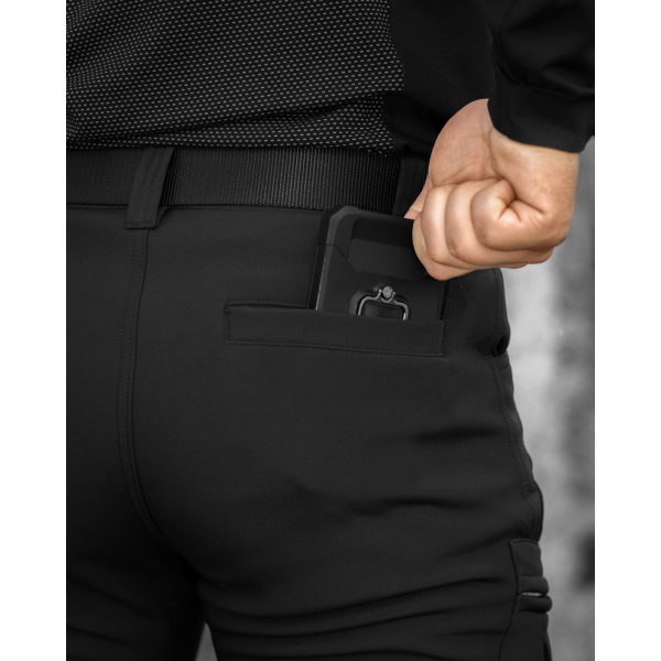 Зимові брюки карго тактичні Softshell BEZET Ешелон чорні -