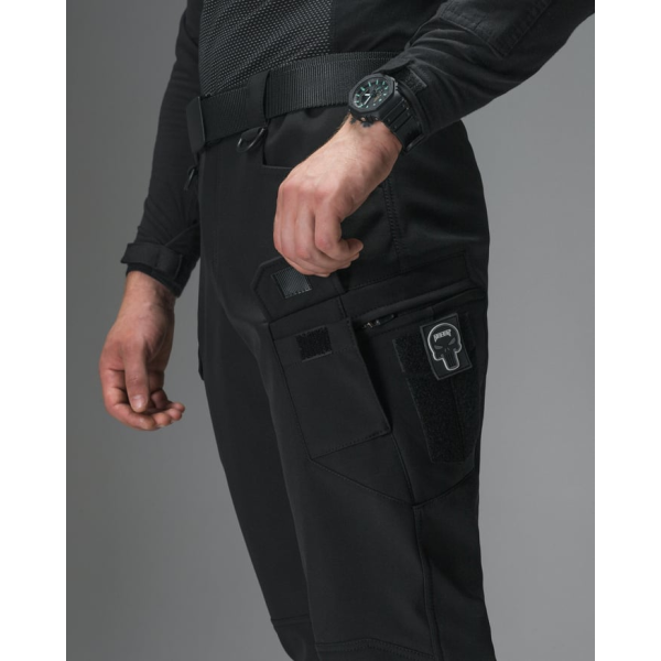 Брюки карго тактичні Softshell BEZET Байрактар чорні -