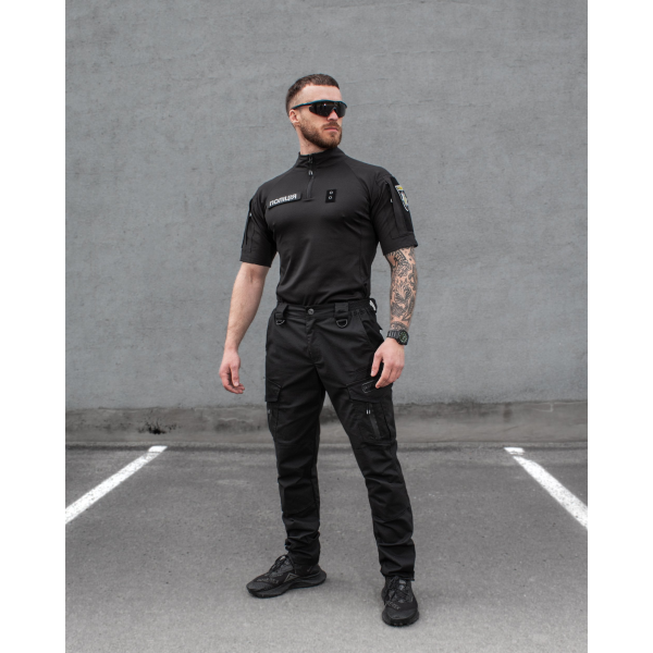 КОМПЛЕКТ (БРЮКИ КАРГО ТАКТИЧНІ BEZET ONYX ЧОРНИЙ, ФУТБОЛКА ТАКТИЧНА ЧОЛОВІЧА BEZET COMBAT ЧОРНИЙ) -