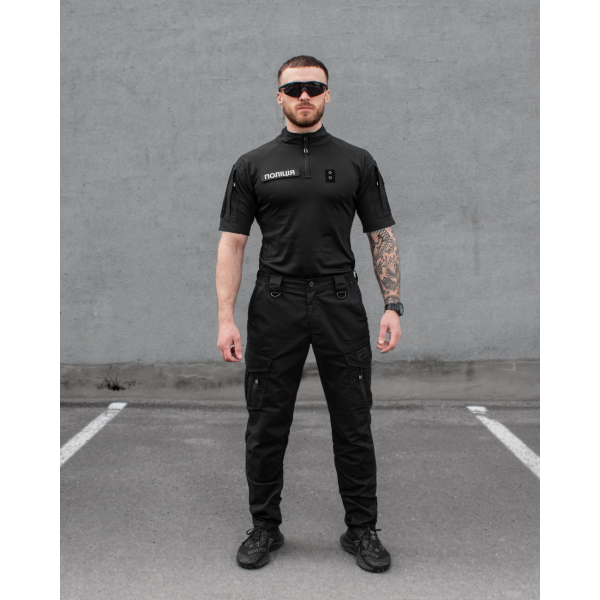 КОМПЛЕКТ (БРЮКИ КАРГО ТАКТИЧНІ BEZET ONYX ЧОРНИЙ, ФУТБОЛКА ТАКТИЧНА ЧОЛОВІЧА BEZET COMBAT ЧОРНИЙ) -