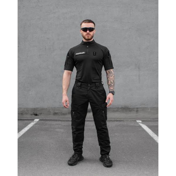 КОМПЛЕКТ (БРЮКИ КАРГО ТАКТИЧНІ BEZET ONYX ЧОРНИЙ, ФУТБОЛКА ТАКТИЧНА ЧОЛОВІЧА BEZET COMBAT ЧОРНИЙ) -