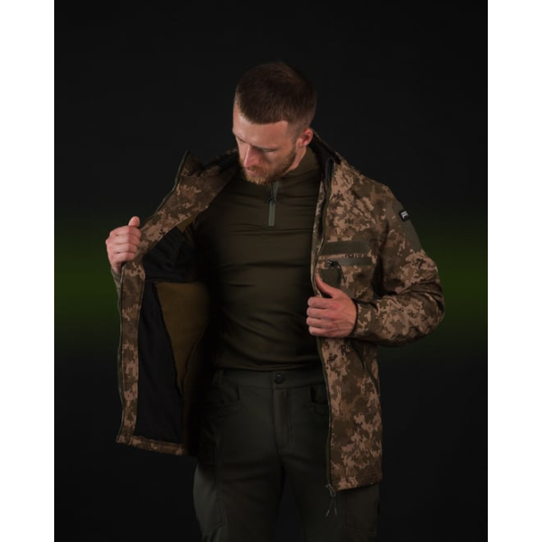 ТАКТИЧНИЙ КОМПЛЕКТ ( КУРТКА SOFTSHELL BEZET OMEGA ПІКСЕЛЬ, ЗИМОВІ БРЮКИ КАРГО ТАКТИЧНІ SOFTSHELL BEZET ЕШЕЛОН ПІКСЕЛЬ) -