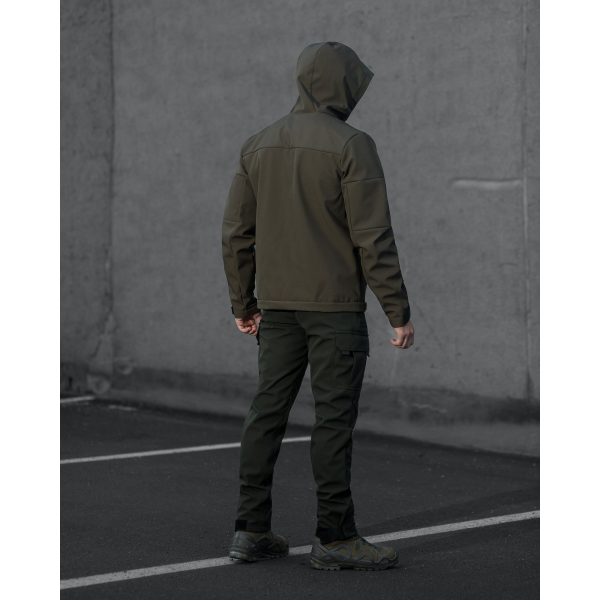 ТАКТИЧНИЙ КОМПЛЕКТ (Куртка Softshell BEZET Робокоп 2.0 хакі, брюки карго теплі BEZET Патрон 2.0 хакі) -