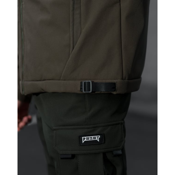 ТАКТИЧНИЙ КОМПЛЕКТ (Куртка Softshell BEZET Робокоп 2.0 хакі, брюки карго теплі BEZET Патрон 2.0 хакі) -