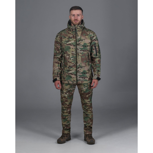ТАКТИЧНИЙ КОМПЛЕКТ (КУРТКА SOFTSHELL BEZET РОБОКОП мультикам, БРЮКИ КАРГО ТАКТИЧНІ SOFTSHELL BEZET БАЙРАКТАР КАМУмультикамЛЯЖНИЙ) -